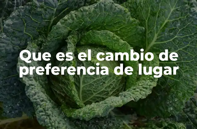 Que es el Cambio de Preferencia de Lugar