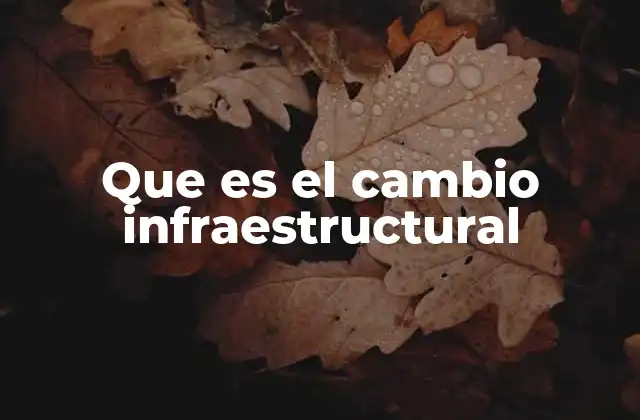 Que es el Cambio Infraestructural