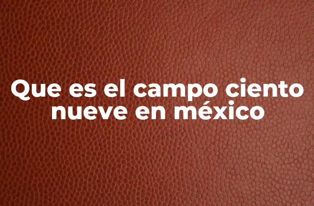 Que es el Campo Ciento Nueve en México