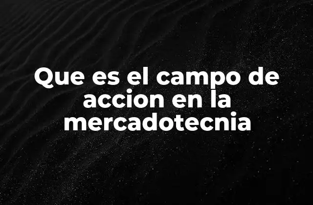 Que es el Campo de Accion en la Mercadotecnia
