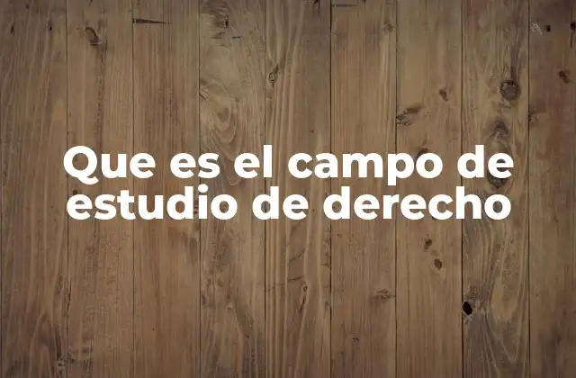 Que es el Campo de Estudio de Derecho