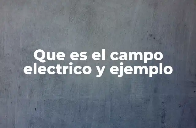 Que es el Campo Electrico y Ejemplo