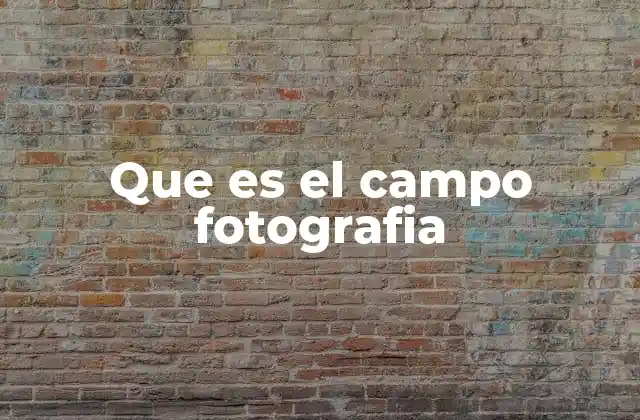 Que es el Campo Fotografia