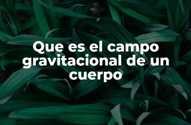 Que es el Campo Gravitacional de un Cuerpo