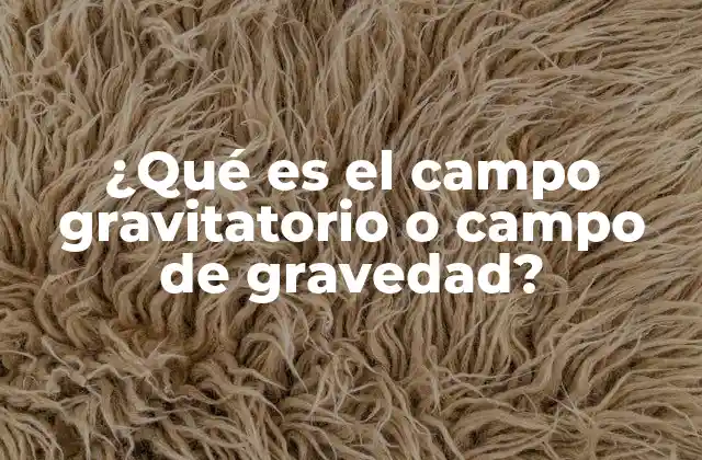 ¿qué es el Campo Gravitatorio o Campo de Gravedad?