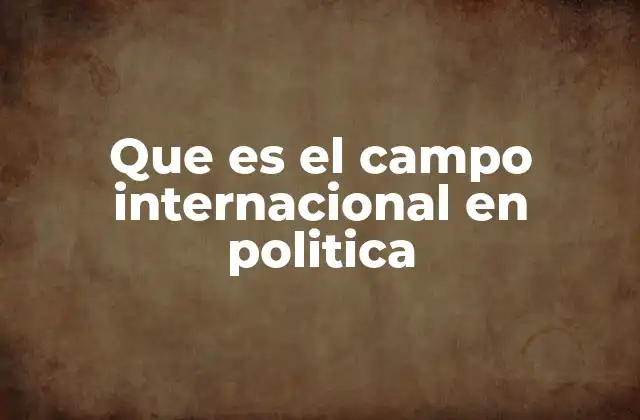 Que es el Campo Internacional en Politica 2 La dinámica de las relaciones entre naciones