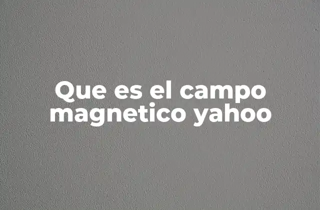 Que es el Campo Magnetico Yahoo