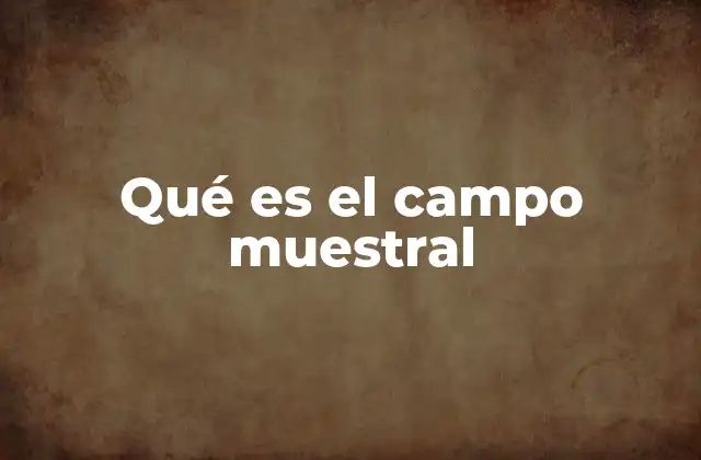 Qué es el Campo Muestral