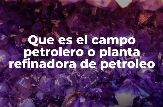 Que es el Campo Petrolero o Planta Refinadora de Petroleo