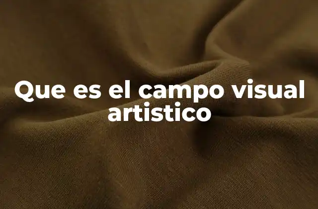 Que es el Campo Visual Artistico