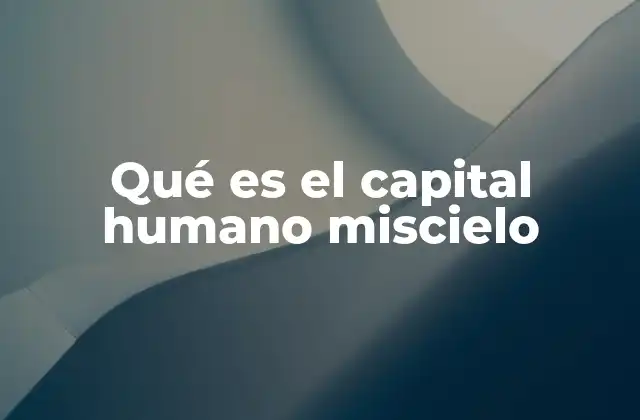 Qué es el Capital Humano Miscielo