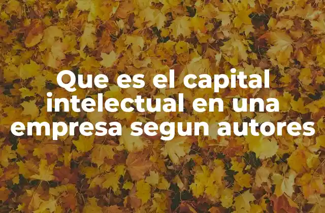 Que es el Capital Intelectual en una Empresa Segun Autores