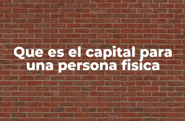 Que es el Capital para una Persona Fisica
