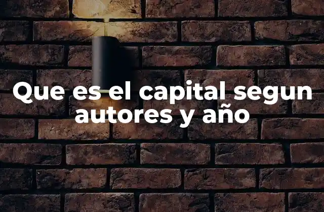 Que es el Capital Segun Autores y Año
