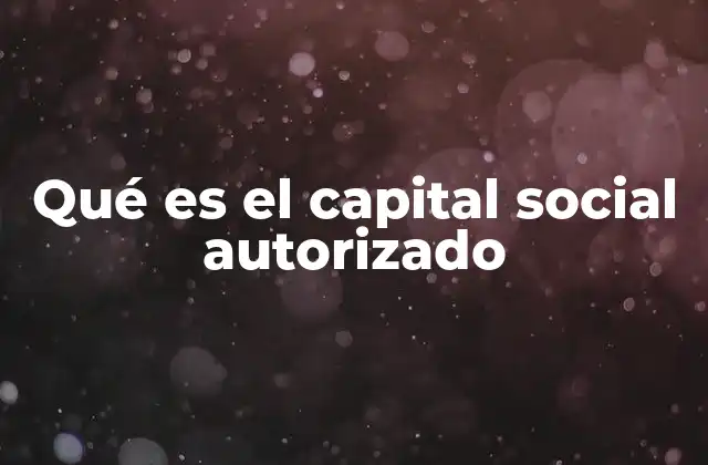 Qué es el Capital Social Autorizado