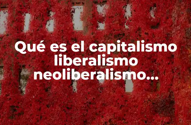 Qué es el Capitalismo Liberalismo Neoliberalismo Globalización y Socialismo