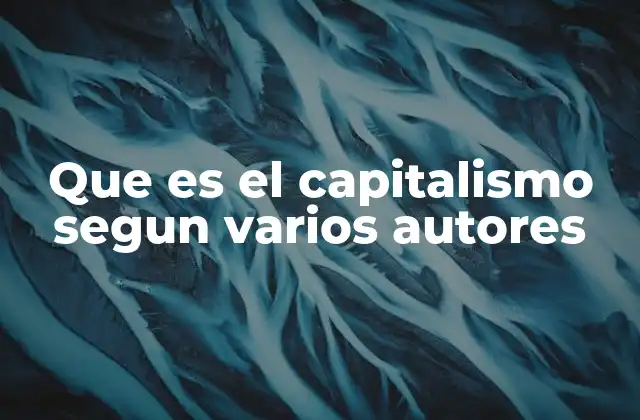 Que es el Capitalismo Segun Varios Autores