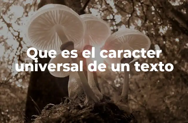Que es el Caracter Universal de un Texto