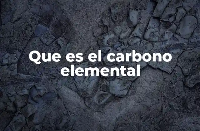 Que es el Carbono Elemental