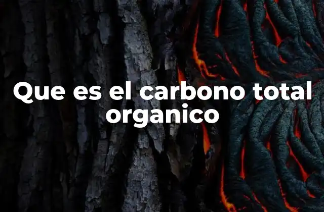 Que es el Carbono Total Organico