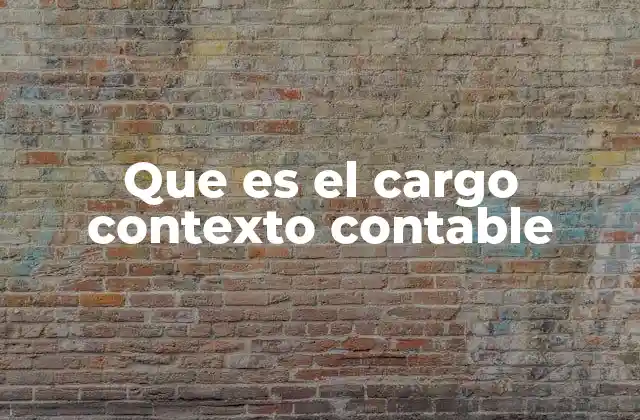Que es el Cargo Contexto Contable 2 La importancia de entender el entorno en el registro contable