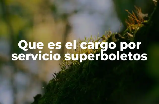 Que es el Cargo por Servicio Superboletos