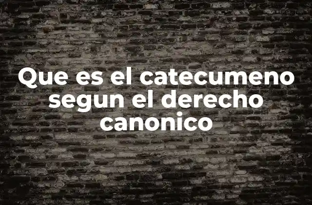 Que es el Catecumeno Segun el Derecho Canonico