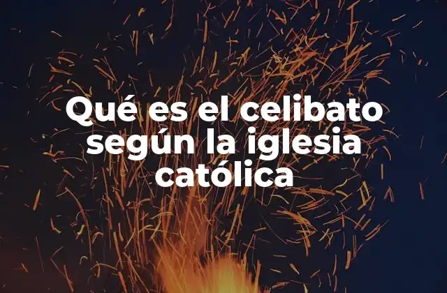 Qué es el Celibato según la Iglesia Católica