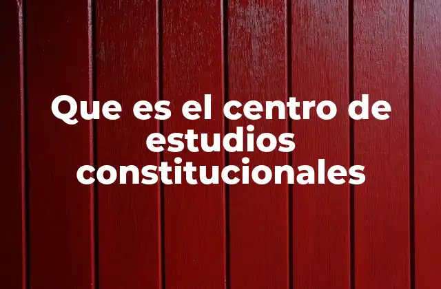 El papel del Centro de Estudios Constitucionales en la sociedad