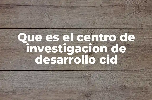 Que es el Centro de Investigacion de Desarrollo Cid 2 El papel de los Cid en la transformación tecnológica