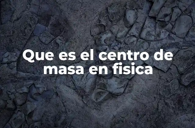 Que es el Centro de Masa en Fisica