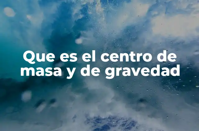 Que es el Centro de Masa y de Gravedad