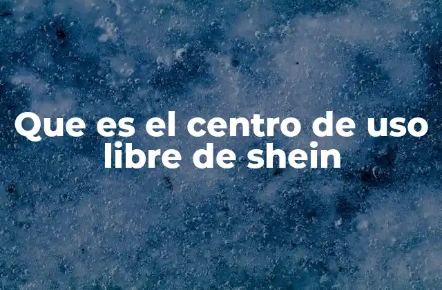 Que es el Centro de Uso Libre de Shein