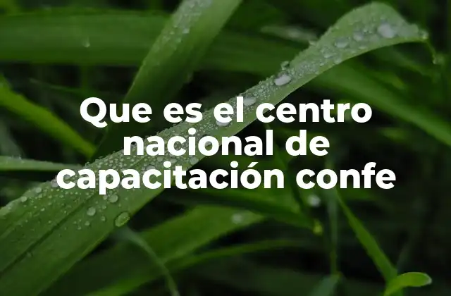 Que es el Centro Nacional de Capacitación Confe