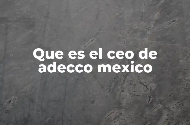 Que es el Ceo de Adecco Mexico 2 El papel del líder en una empresa de reclutamiento