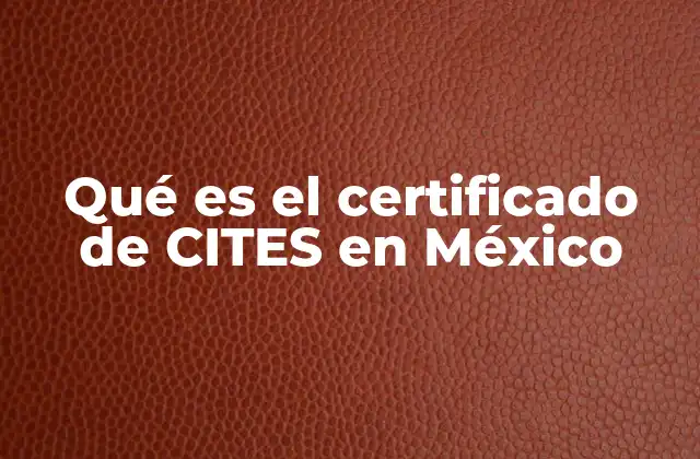 Qué es el Certificado de Cites en México
