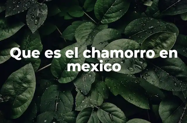 Que es el Chamorro en Mexico