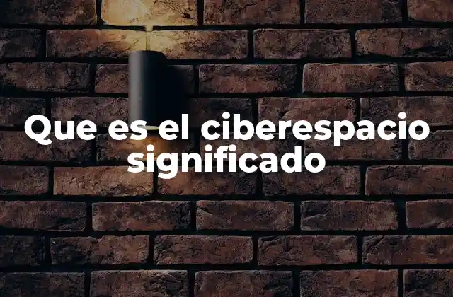 Que es el Ciberespacio Significado