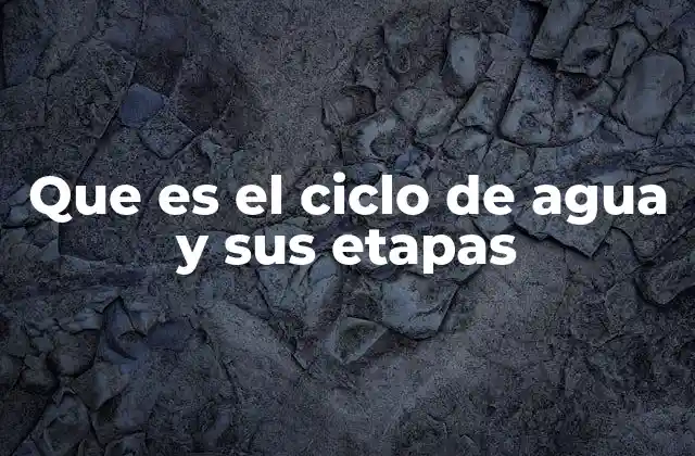 Que es el Ciclo de Agua y Sus Etapas