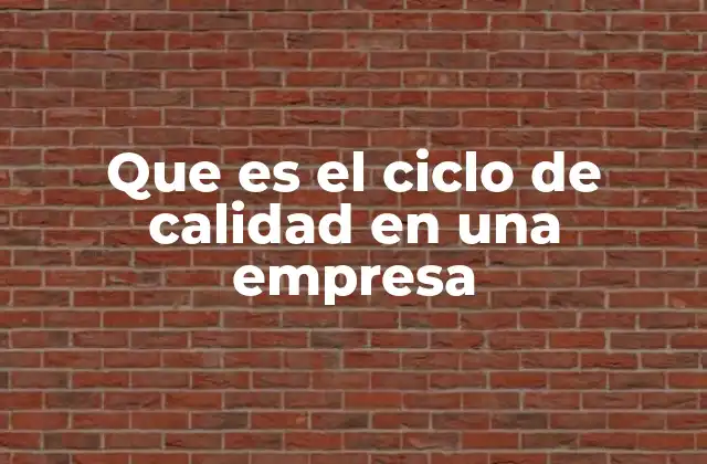 Que es el Ciclo de Calidad en una Empresa