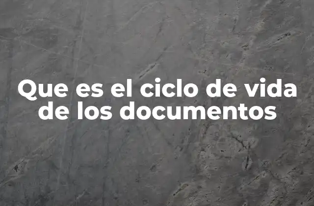 Que es el Ciclo de Vida de los Documentos