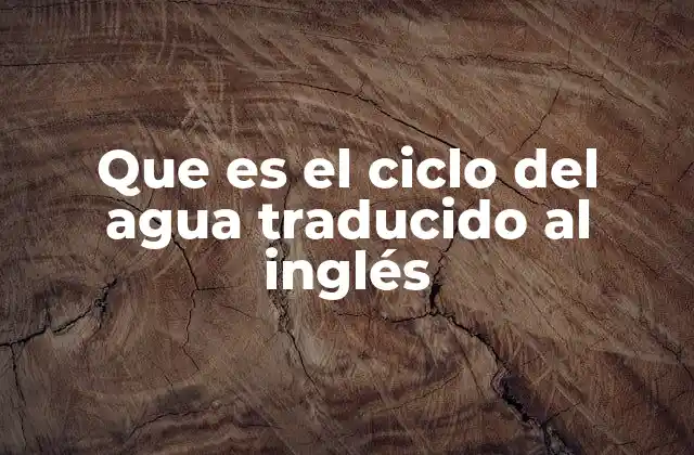 Que es el Ciclo Del Agua Traducido Al Inglés 2 El ciclo del agua en inglés y su relevancia en el aprendizaje internacional