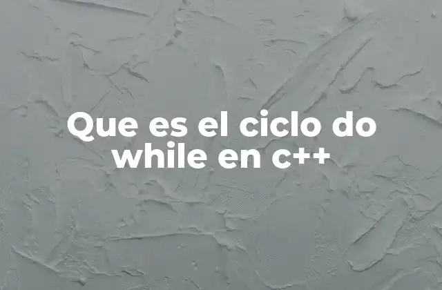 Que es el Ciclo Do While en C++