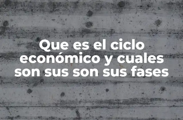 Que es el Ciclo Económico y Cuales Son Sus Son Sus Fases