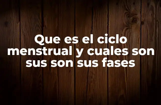 Que es el Ciclo Menstrual y Cuales Son Sus Son Sus Fases
