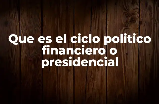 Que es el Ciclo Politico Financiero o Presidencial