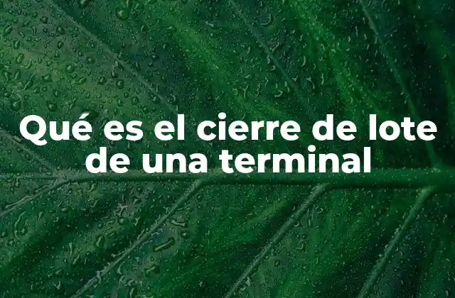 El proceso detrás del cierre de lote