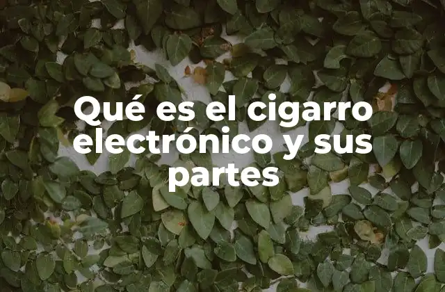 Qué es el Cigarro Electrónico y Sus Partes