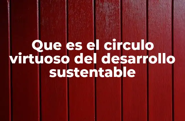Que es el Circulo Virtuoso Del Desarrollo Sustentable