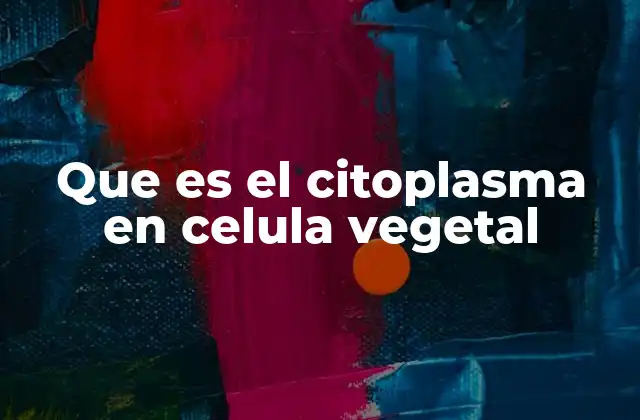 Que es el Citoplasma en Celula Vegetal